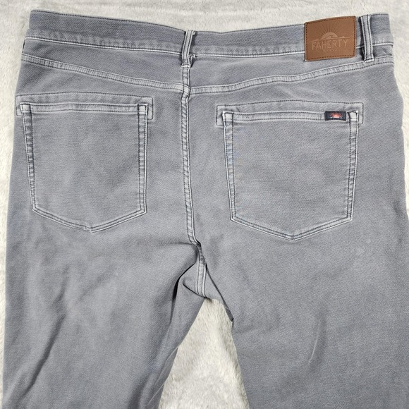 Faherty Jeans Mens 36x30 Gray Stretch Denim Straight Leg Pants Soft (Tag 38x32) - Picture 10 of 14